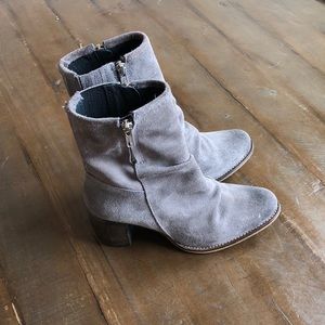 JEFFREY CAMPBELL grey ruched booties